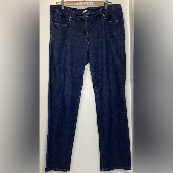 Eileen Fisher Jeans, Straight Leg, Dark Wash, Lg - Picture 1 of 11